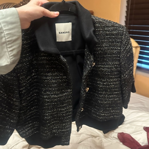 Cropped metallic tweed jacket and mini skirt - Picture 8 of 12